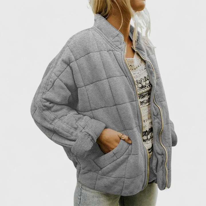 Modische Damenjacke mit Steppdesign und praktischen Taschen | A&B - 5 - Annoboutique