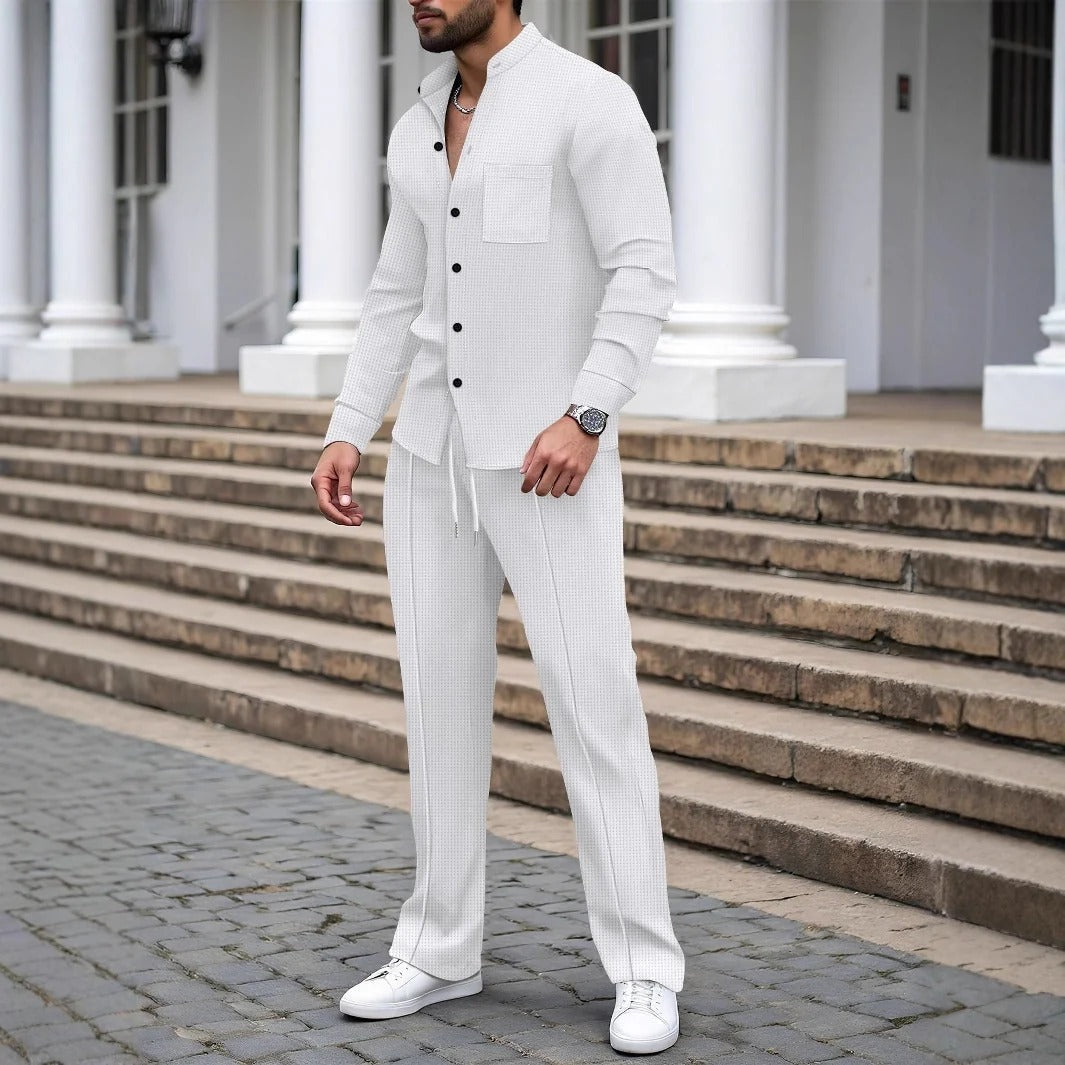 Elegantes Herren Outfit mit taillierter Hose und Knopfdetails | A&B - 6 - Annoboutique