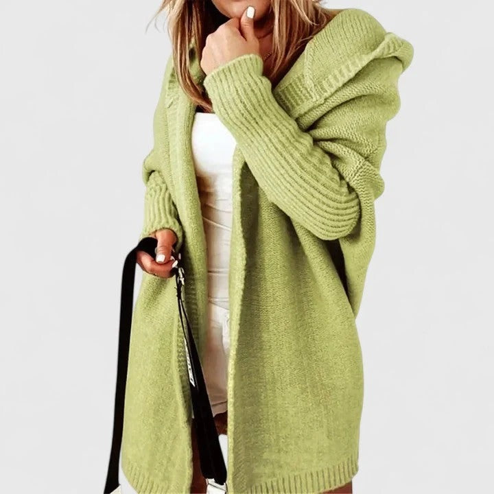 Oversized Cardigan Damen mit Kapuze und Struktur | A&B - 5 - Annoboutique