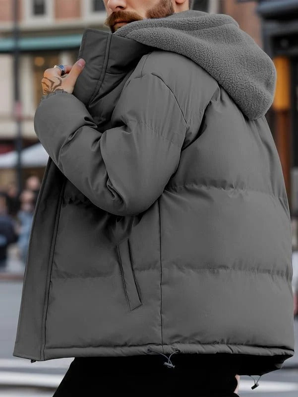 Moderne Herren Steppjacke mit Kapuze und Taschen | A&B - 6 - Annoboutique