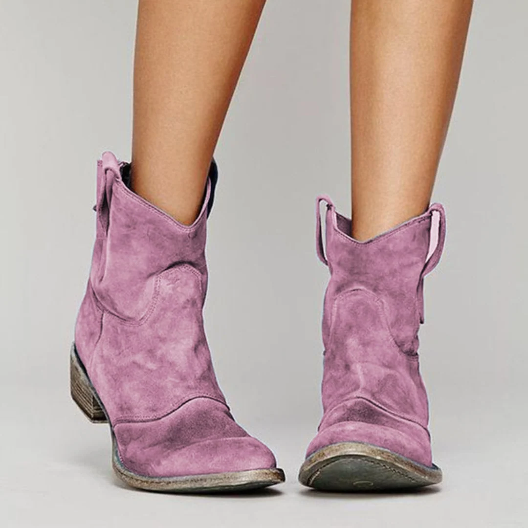 Damen-Boots im Used-Look mit bequemen Blockabsatz | A&B - 6 - Annoboutique