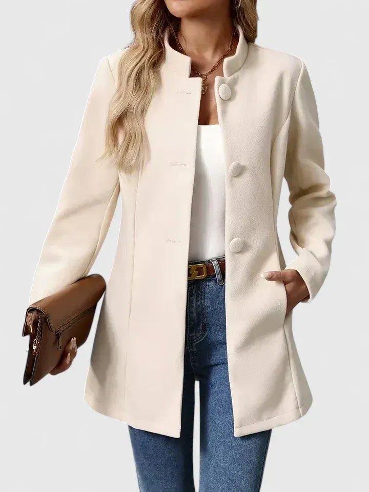 Damenjacke mit Stehkragen und Knopfdetail | A&B - 7 - Annoboutique