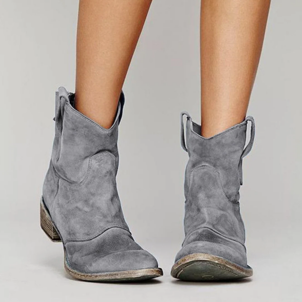 Damen-Boots im Used-Look mit bequemen Blockabsatz | A&B - 7 - Annoboutique