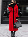 Isabella – Damen Eleganter Wollmantel Mit Doppelknopfleiste