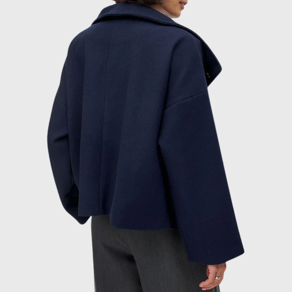 Damenjacke mit breitem Revers und doppeltem Knopfdesign | A&B - 6 - Annoboutique