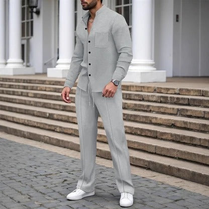 Elegantes Herren Outfit mit taillierter Hose und Knopfdetails | A&B - 3 - Annoboutique
