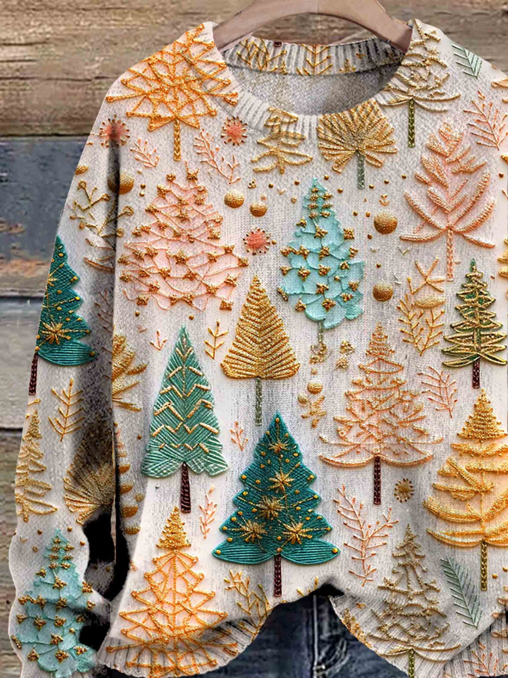 Noelia - Damen Pullover mit Weihnachtsmotiv und Rundhalsausschnitt