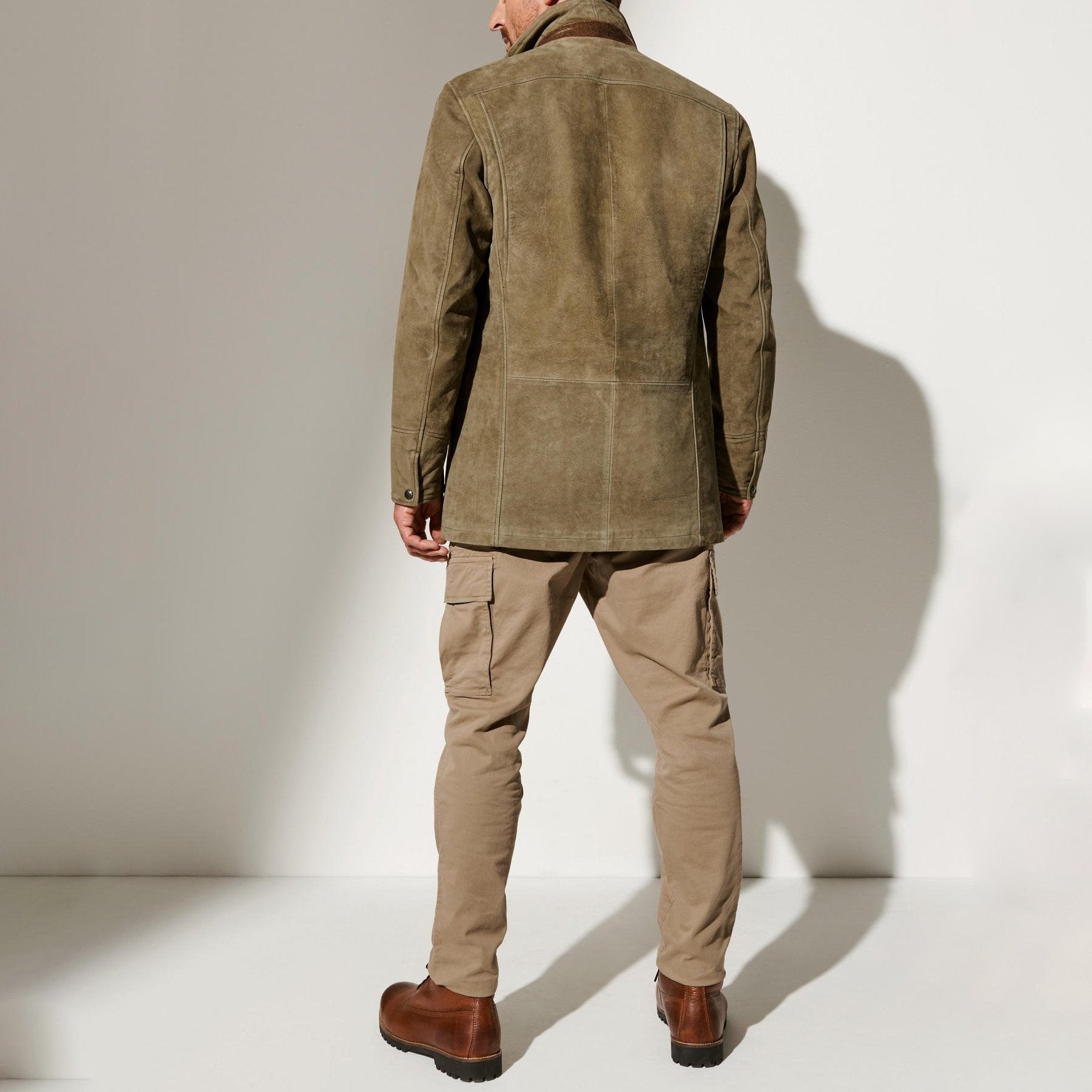 Leon - Herrenjacke aus Wildleder mit Kontrastdetails