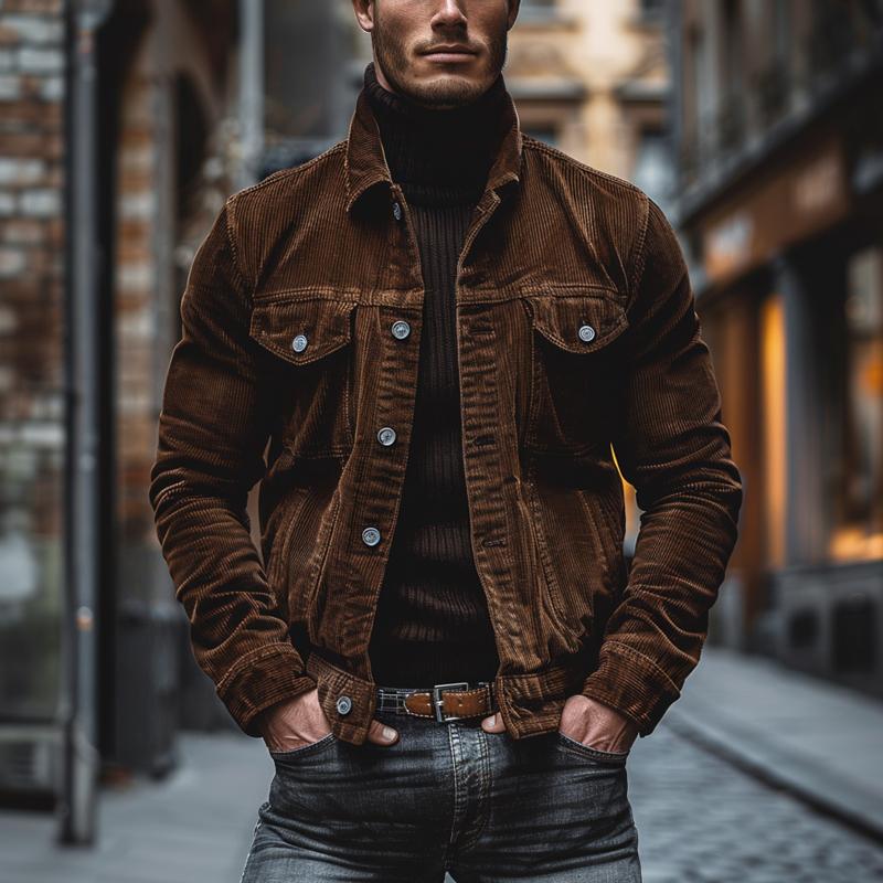 Rafael - Herren Cordjacke mit Knopfleiste