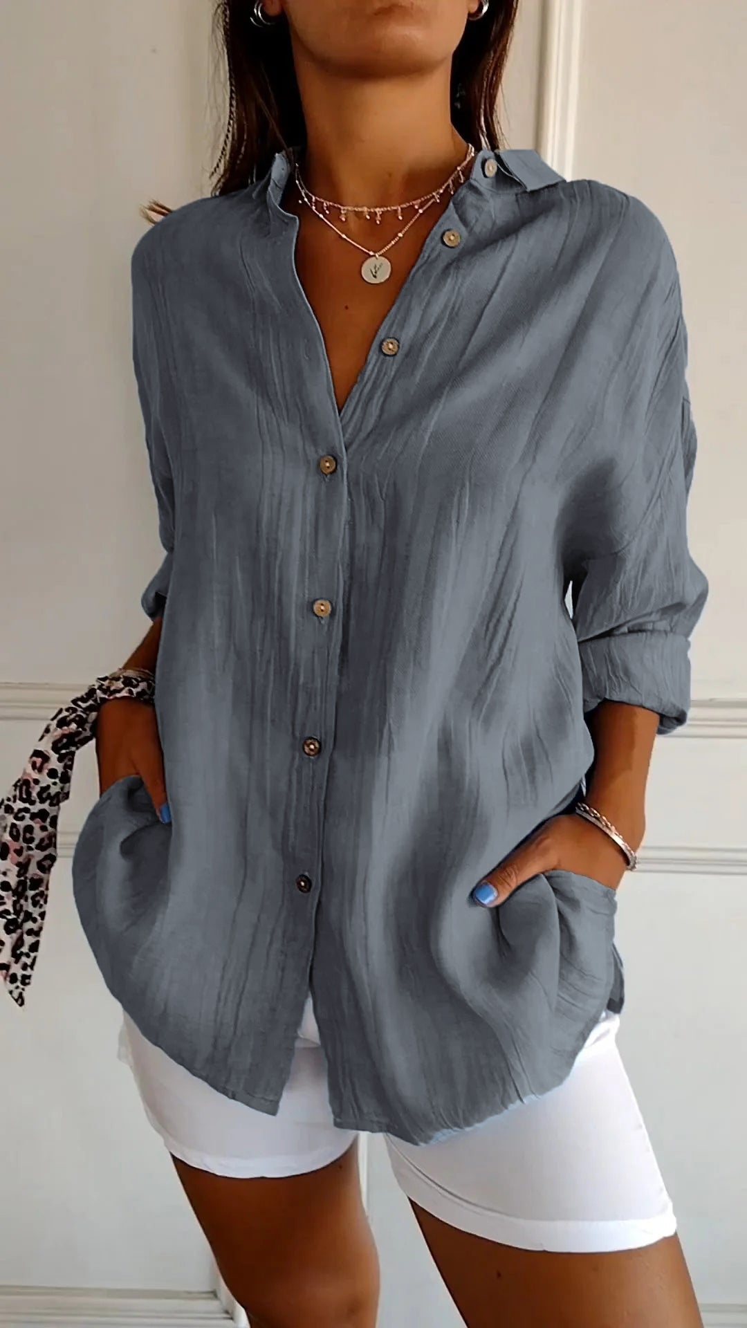 Laura – Damen Lässig geschnittene Hemdbluse