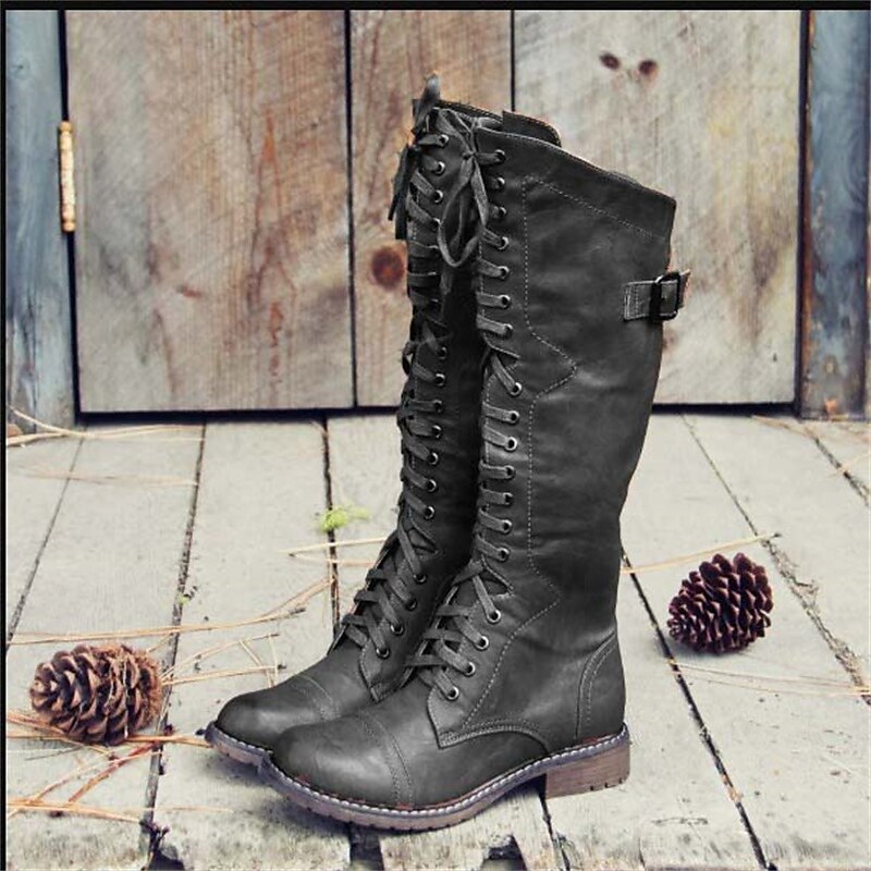 Elena – Hohe Schnürstiefel im Vintage-Look für Damen