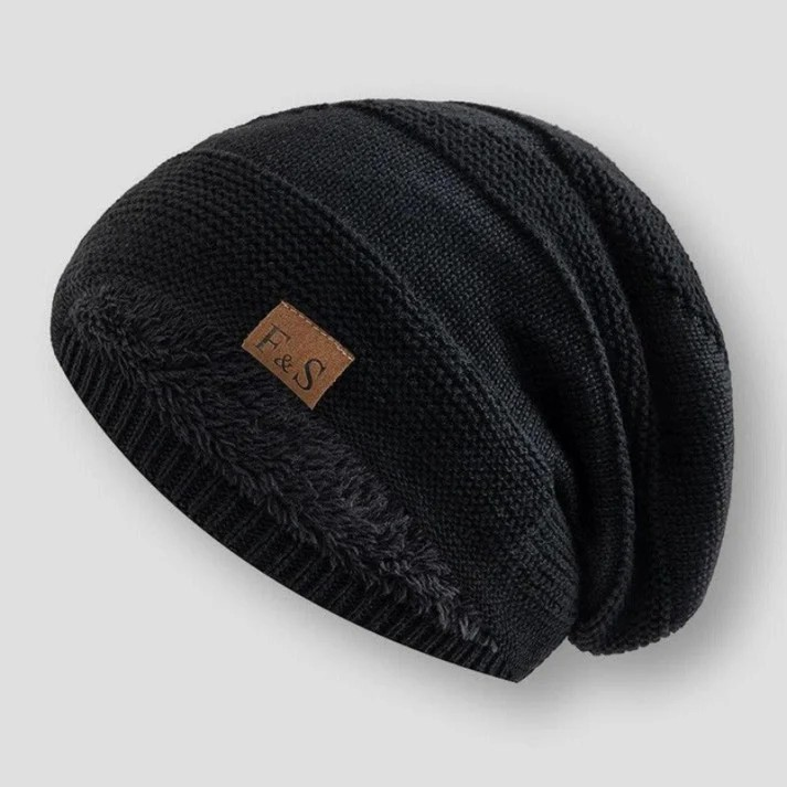Finn – Gefütterte Strickmütze mit Umschlag Unisex