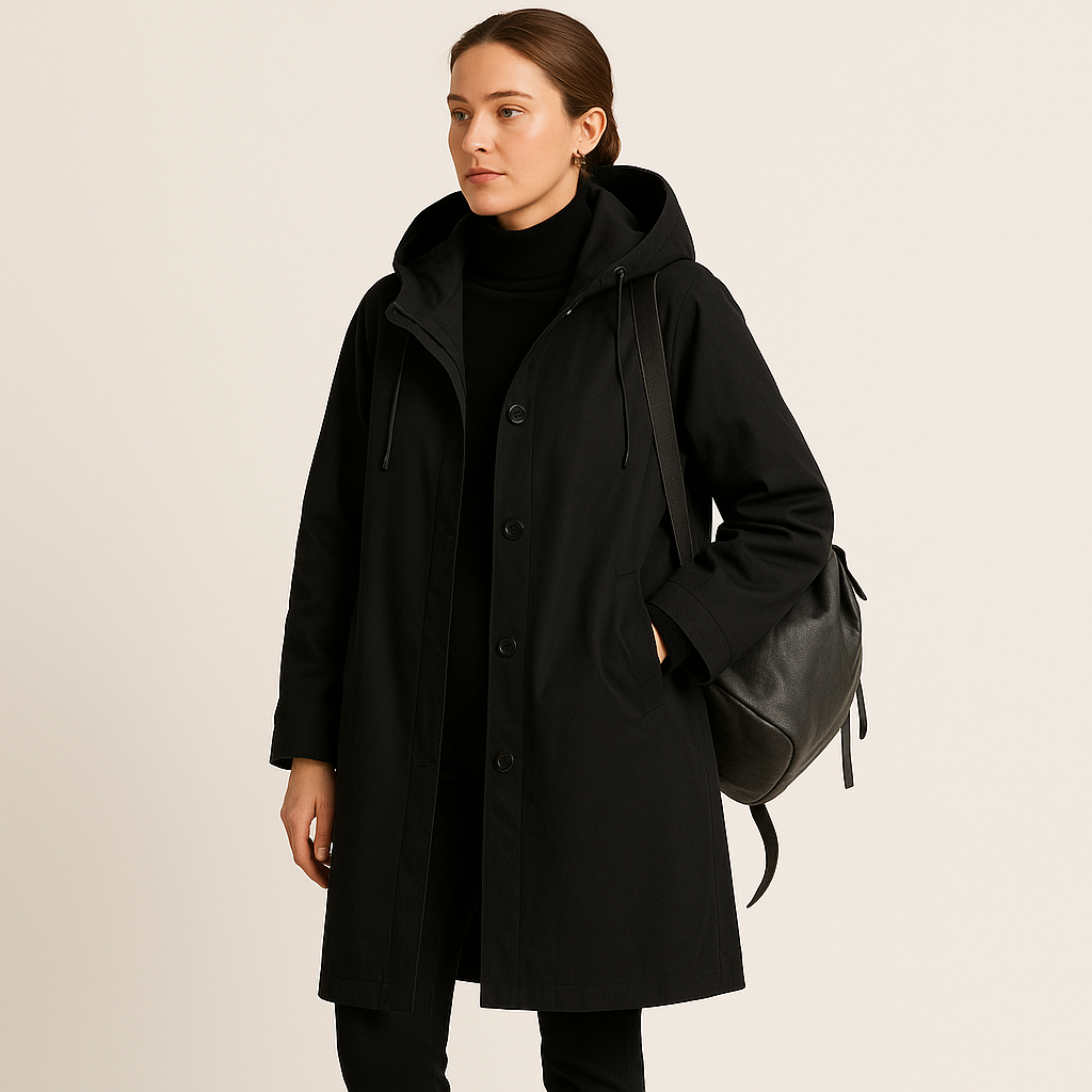 Laura – Damen Wasserdichter Regenmantel Mit Kapuze