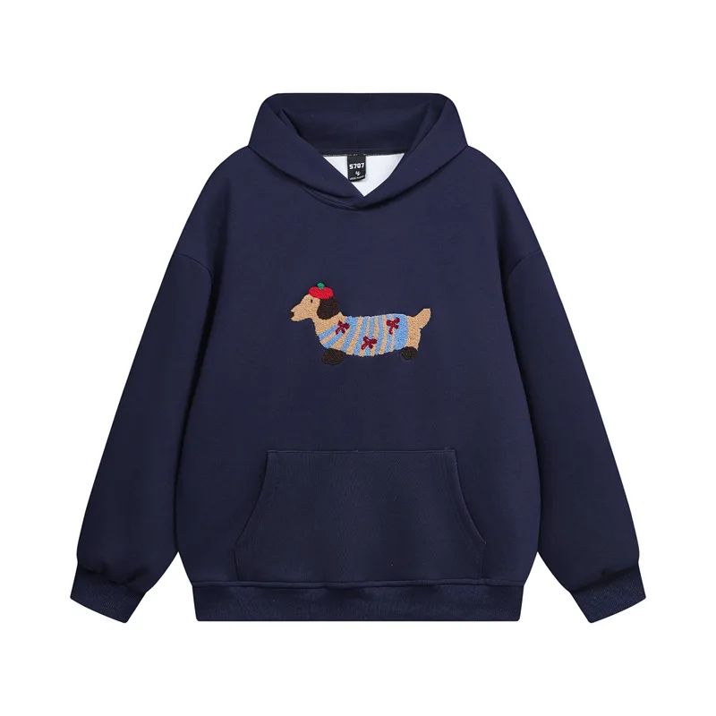 Pablo – Verspielter Hoodie Unisex mit gesticktem Hunde-Motiv