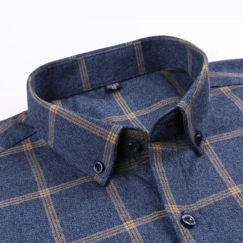 James – Kariertes Langarmhemd mit Button-Down-Kragen Herren