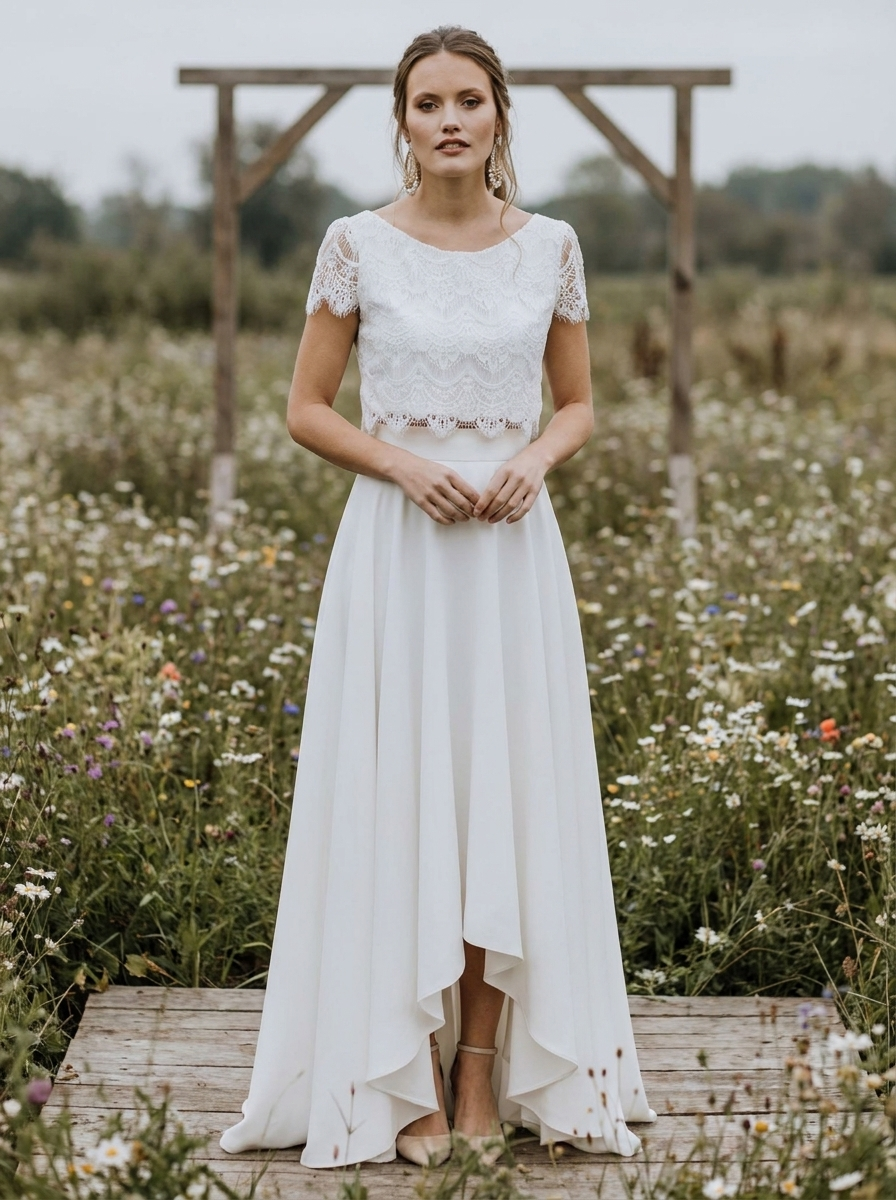 Zweiteiliges Brautkleid Marie im Lookbook – freie Trauung im Freien
