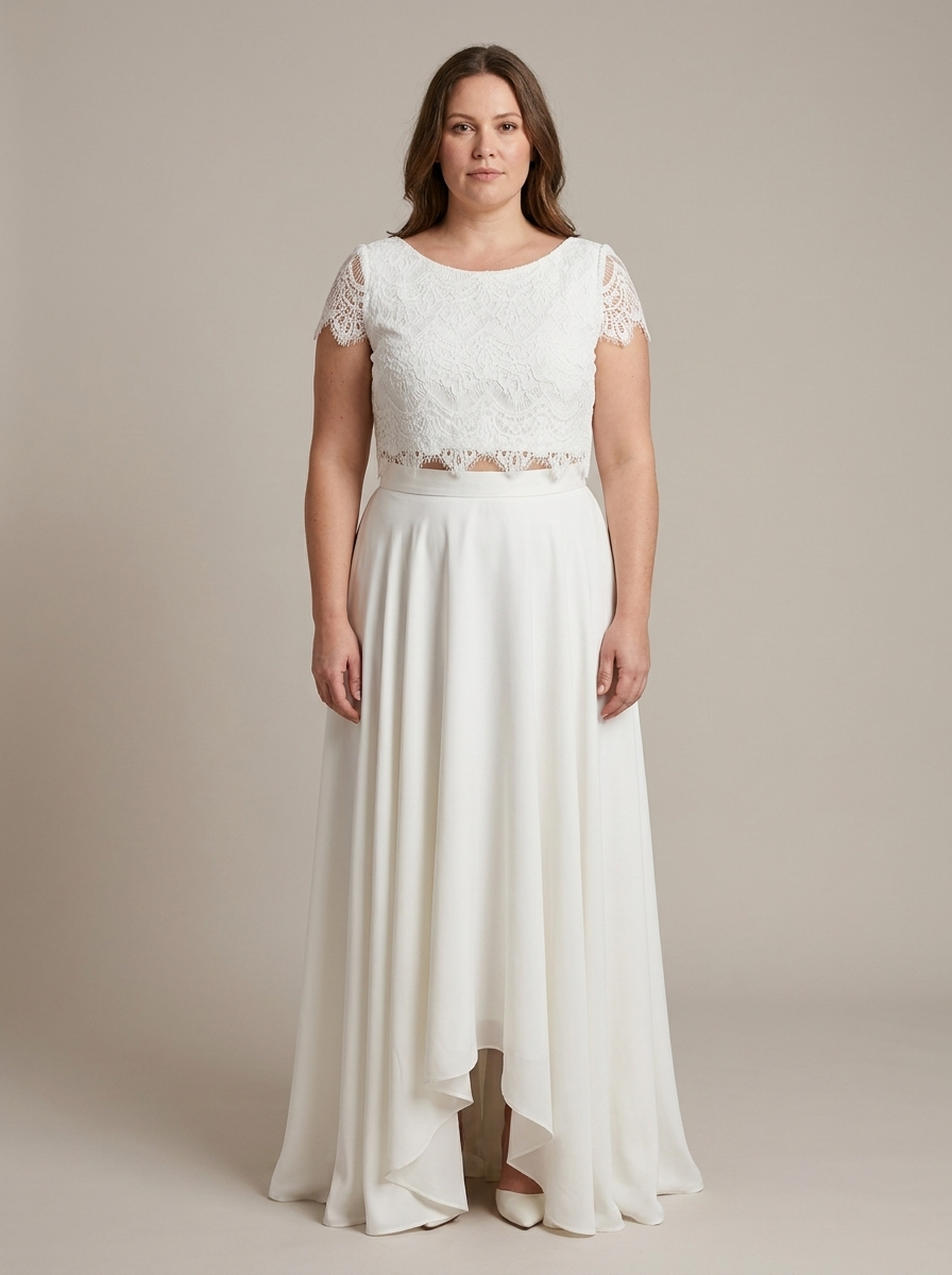 Zweiteiliges Brautkleid Marie – Studioaufnahme, große Größe