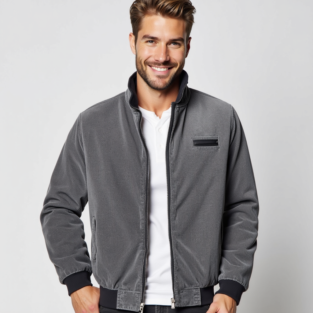 warme Cordjacke für Männer, stilvoll und isolierend für Herbst und Winter.