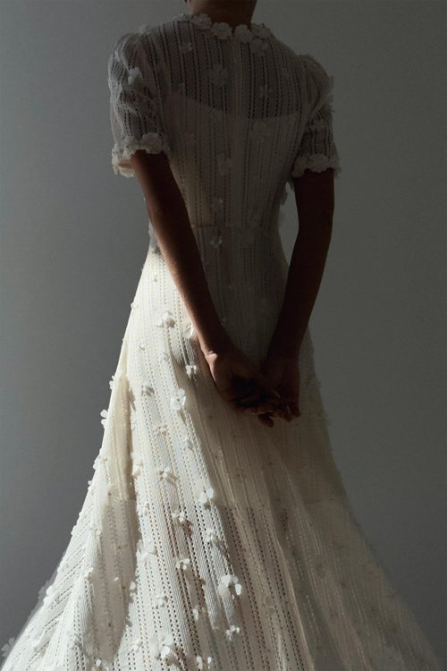 Clara – Knit With Lace Embroidery Dress - Image 2