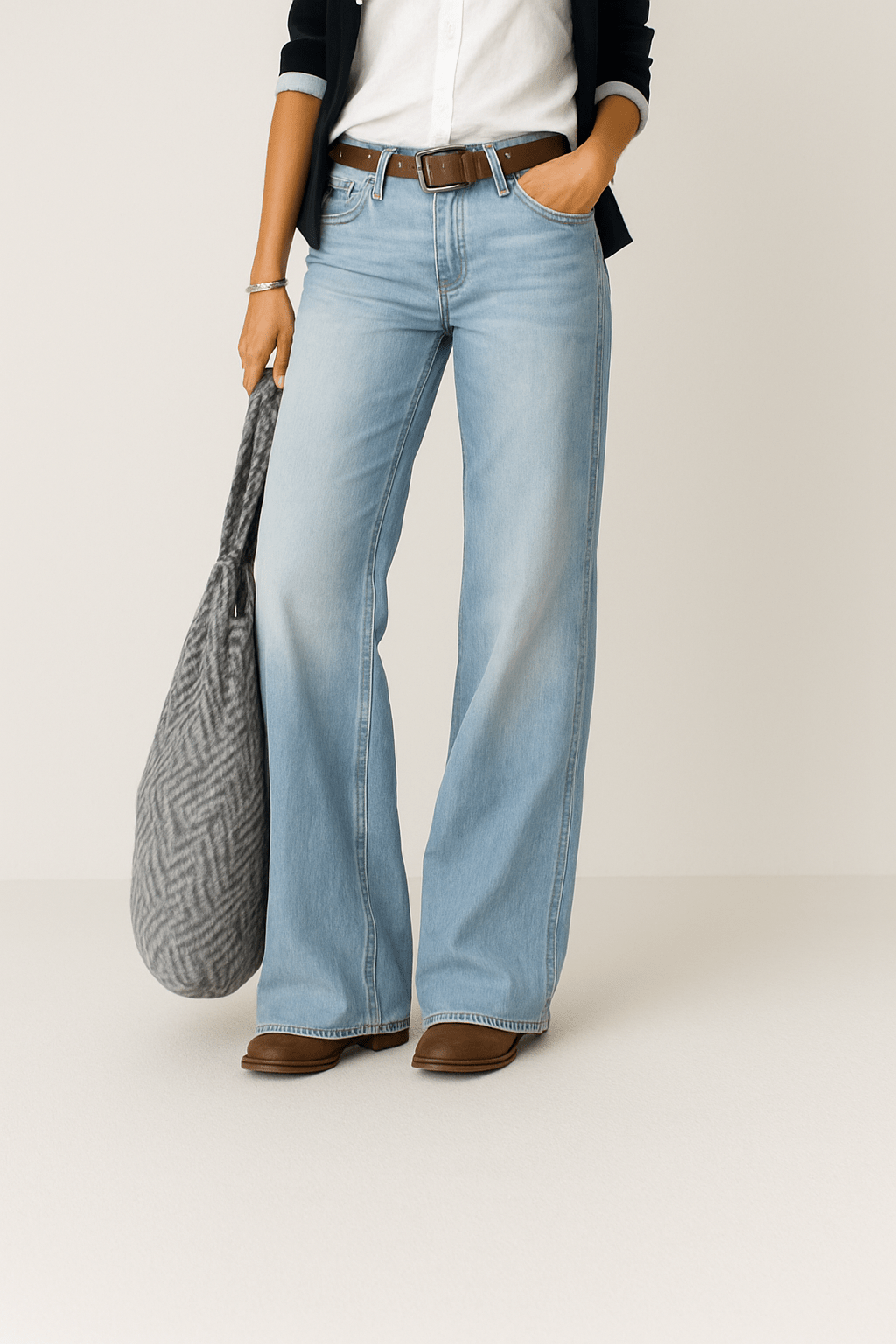 Majken Denim - Jeans mit Weitem Bein - Jeans - Dunkelgrau - Müller Mode