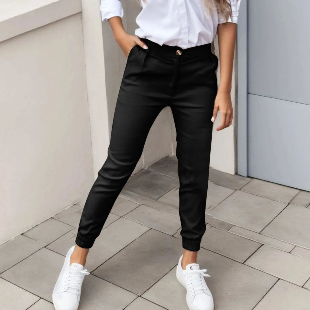 Leonie – Damen Jogger-Stoffhose mit schmalem Bein