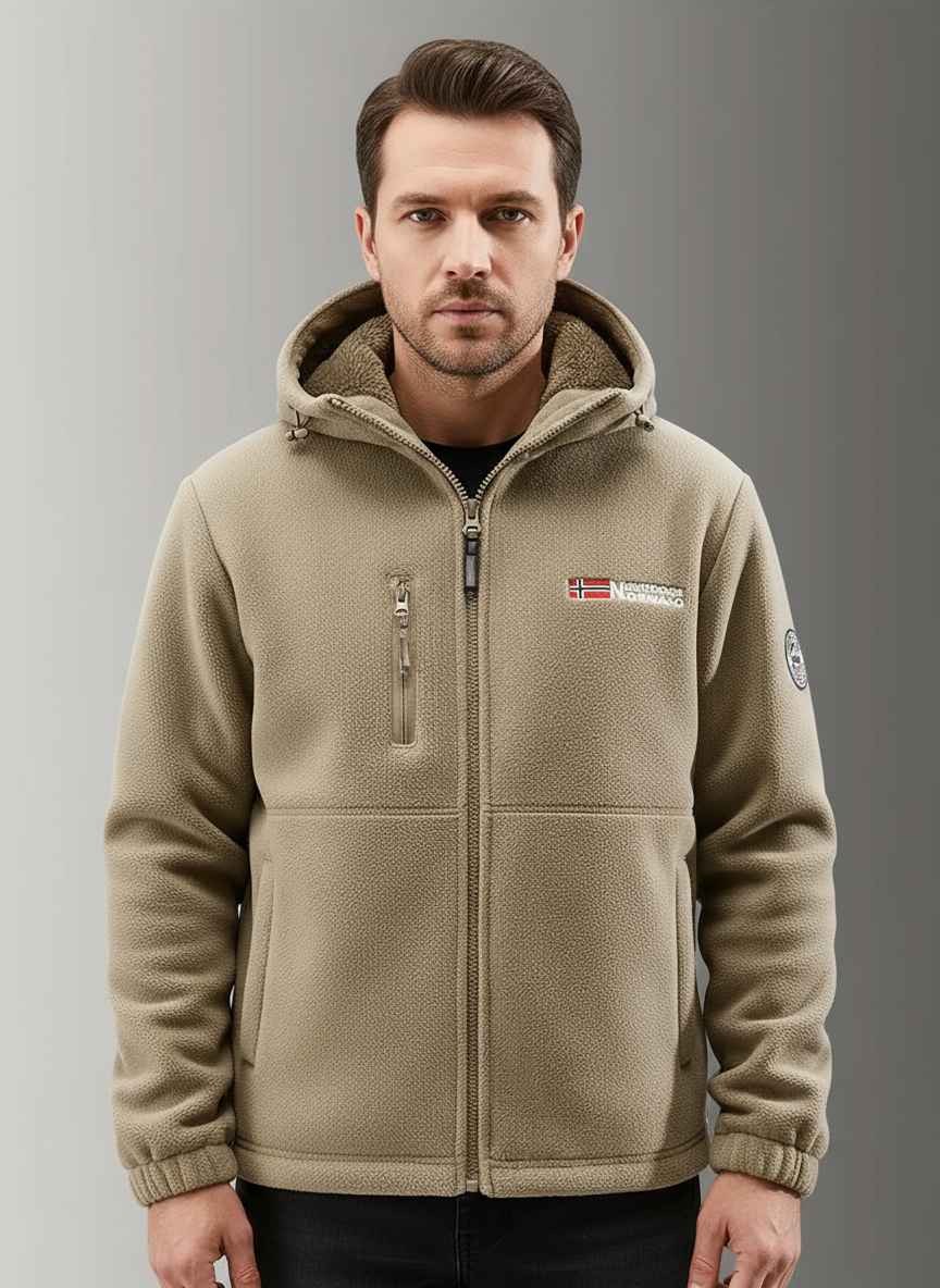 Erik – Funktionale Herren Fleecejacke mit Kapuze und Reißverschluss