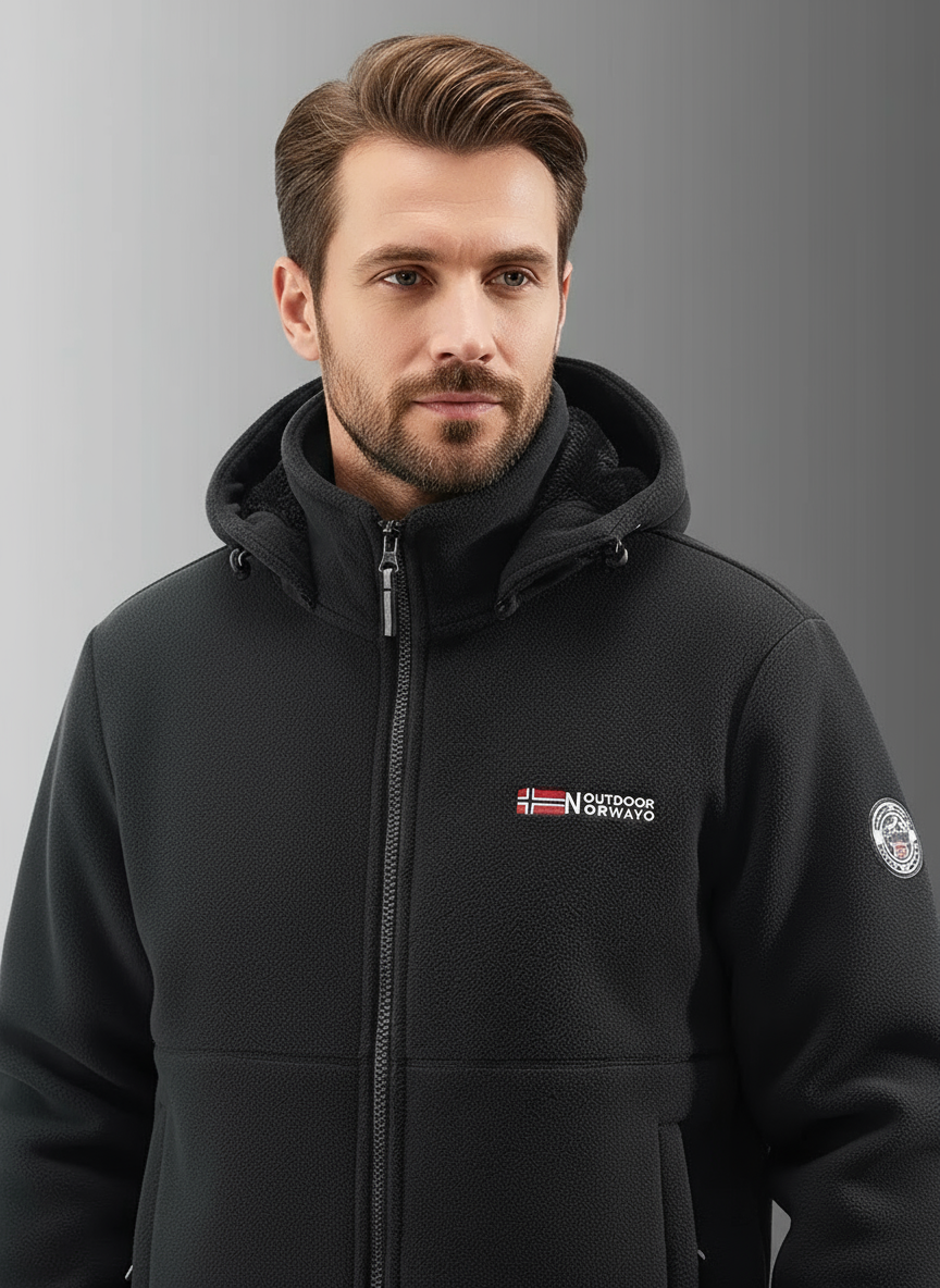 Erik – Funktionale Herren Fleecejacke mit Kapuze und Reißverschluss