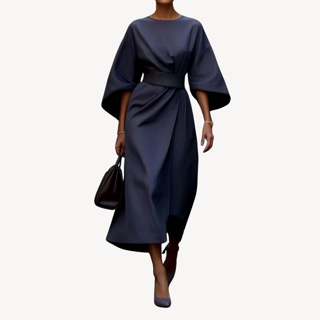Sofia – Elegantes Midikleid Damen mit Taillenbetonung