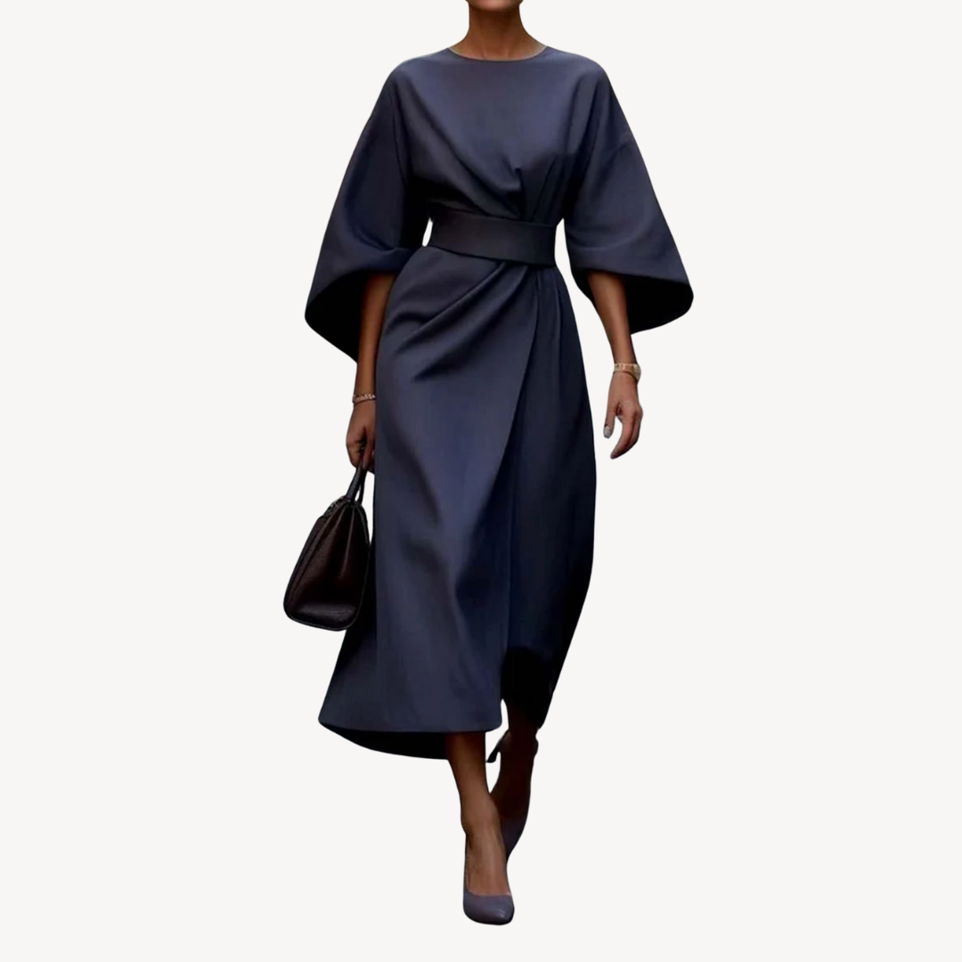 Sofia – Elegantes Midikleid Damen mit Taillenbetonung