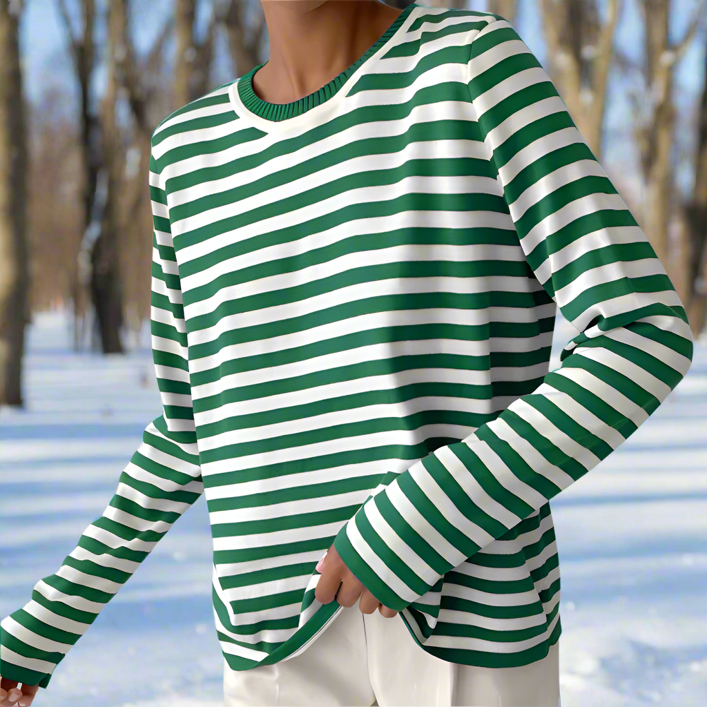 Amelia – Lässiges gestreiftes Damen Langarmshirt