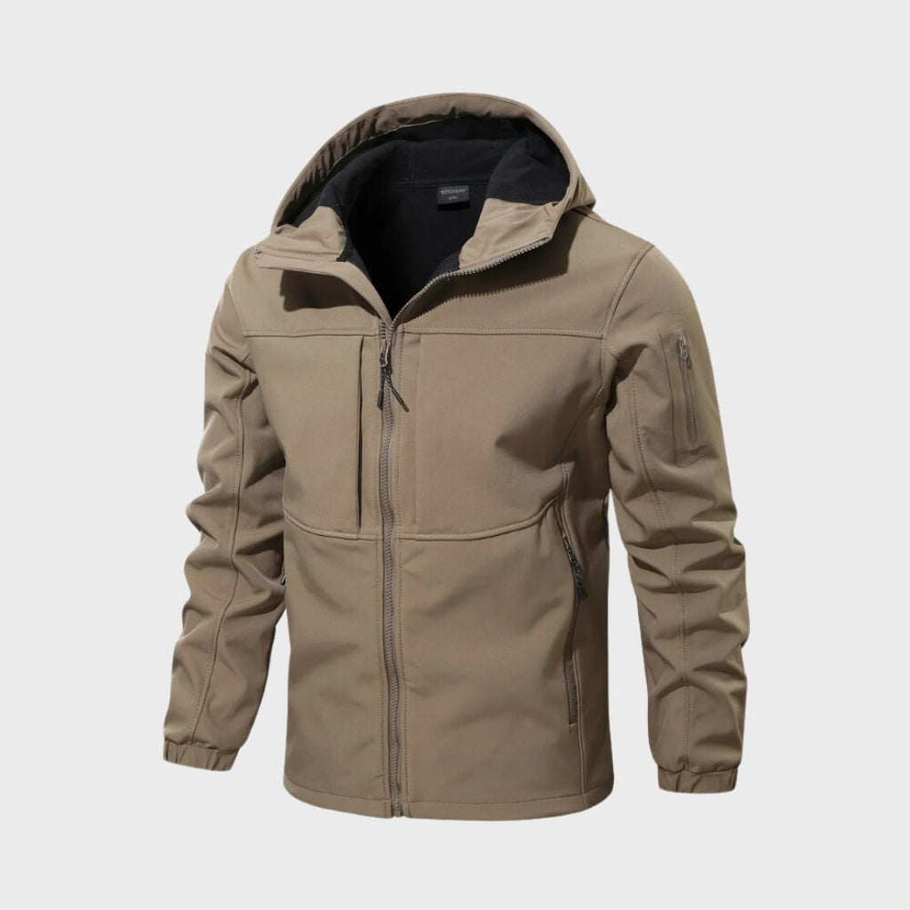 Atmungsaktive Herren Softshelljacke mit Kapuze und praktischen Taschen - J&B - 3 - Annoboutique