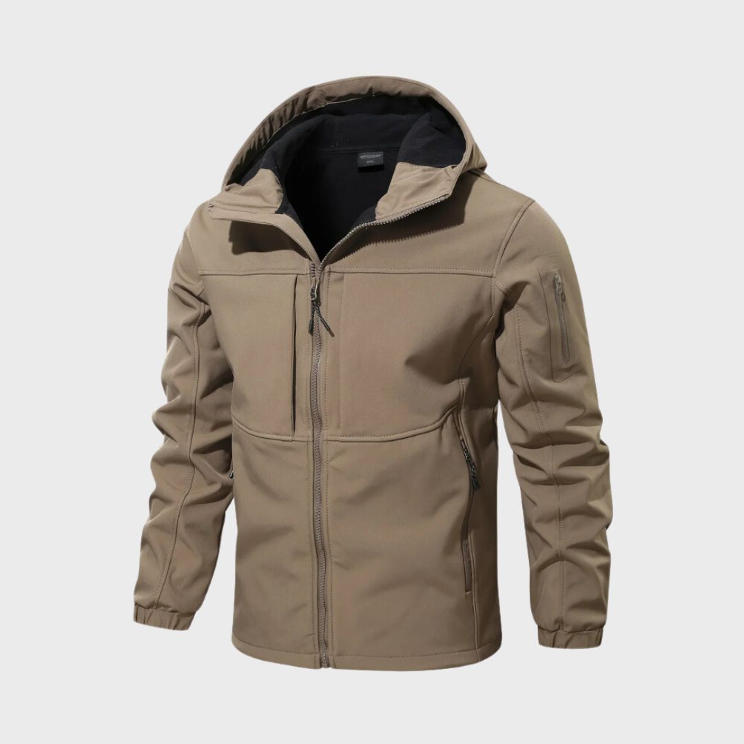 Atmungsaktive Herren Softshelljacke mit Kapuze und praktischen Taschen - J&B - 3 - Annoboutique