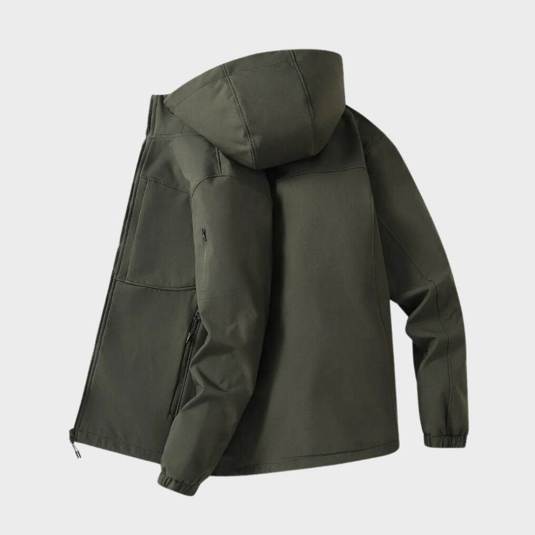Atmungsaktive Herren Softshelljacke mit Kapuze und praktischen Taschen - J&B - 6 - Annoboutique
