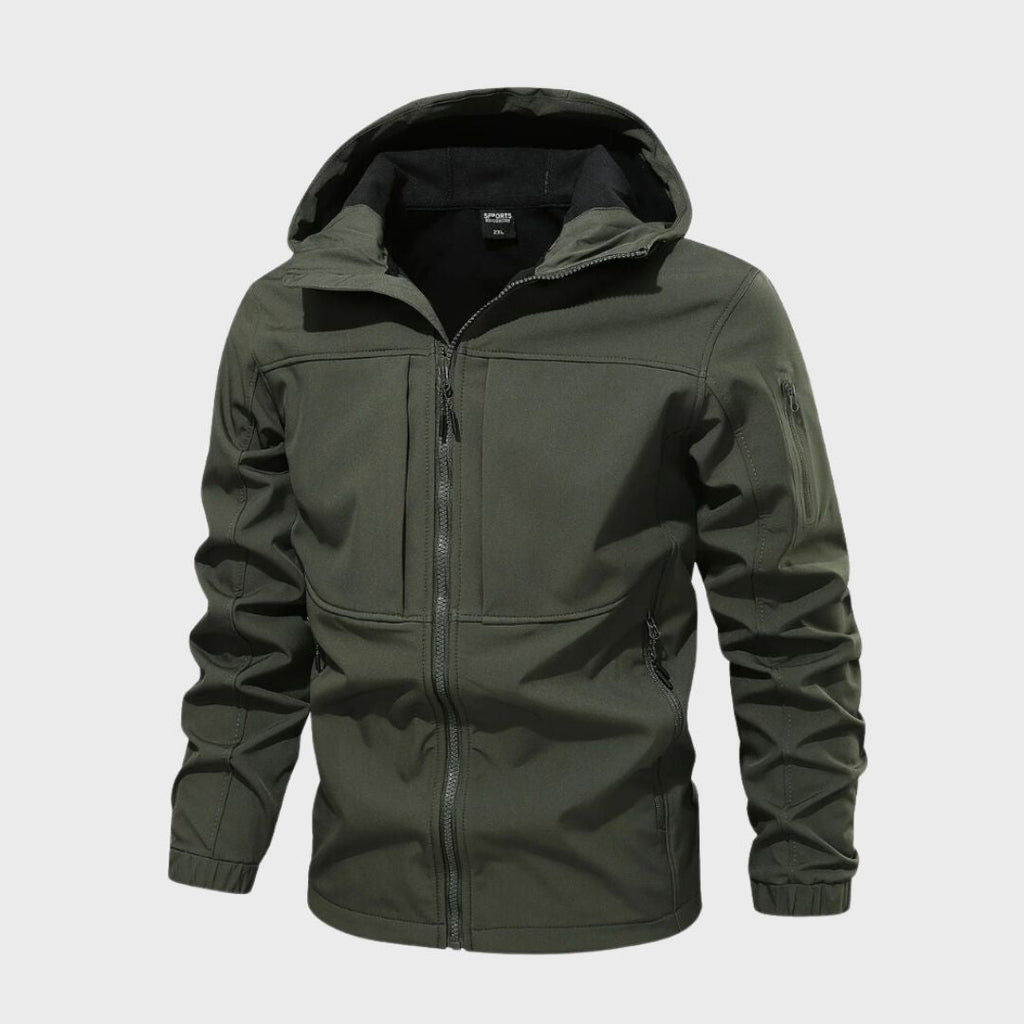 Atmungsaktive Herren Softshelljacke mit Kapuze und praktischen Taschen - J&B - 4 - Annoboutique