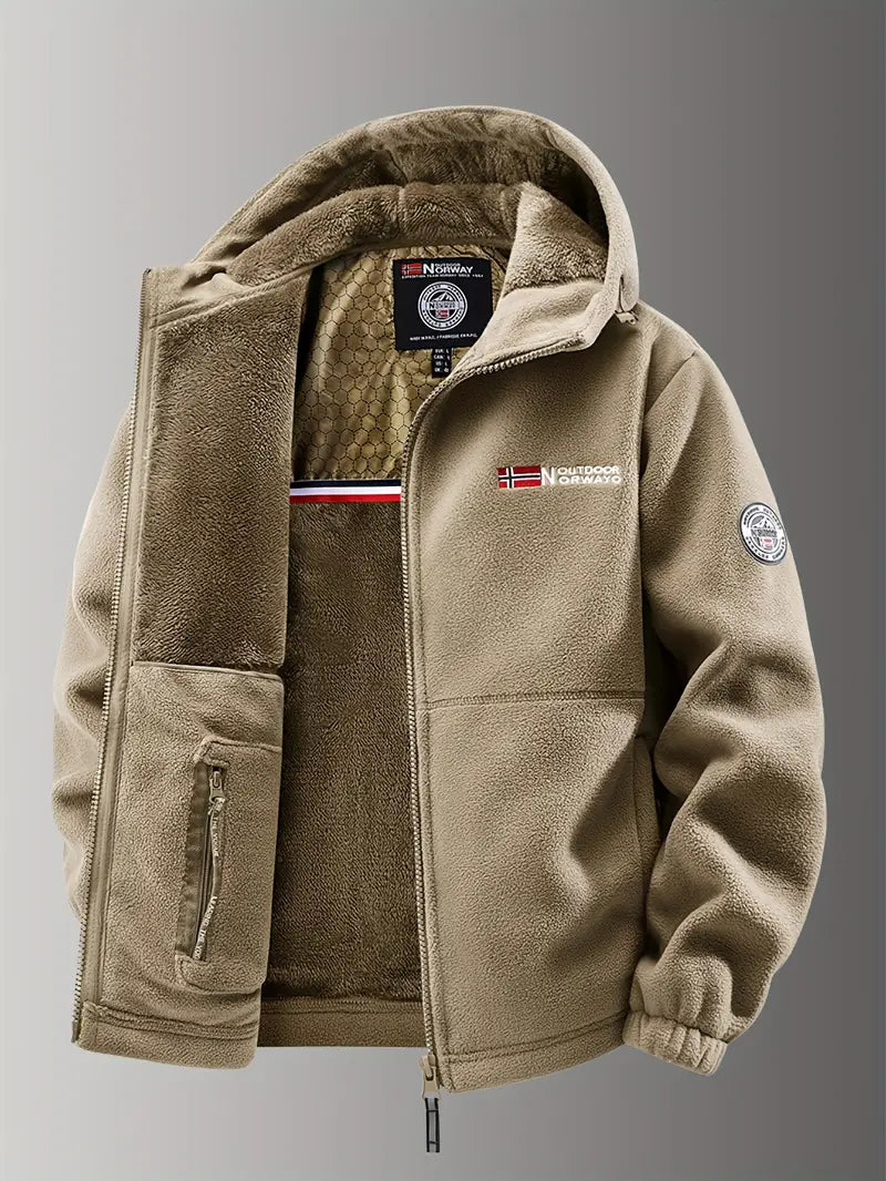 Erik – Funktionale Herren Fleecejacke mit Kapuze und Reißverschluss