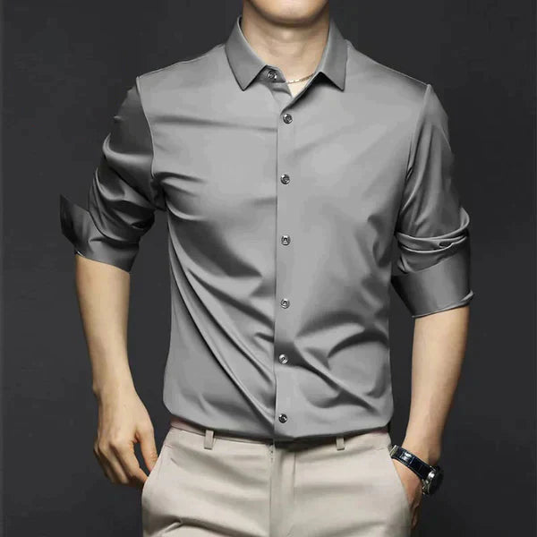 David – Herren Business Hemd Slim Fit Langarm Knitterfrei