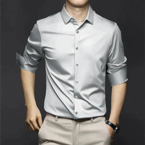 David – Herren Business Hemd Slim Fit Langarm Knitterfrei