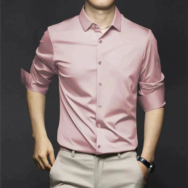 David – Herren Business Hemd Slim Fit Langarm Knitterfrei
