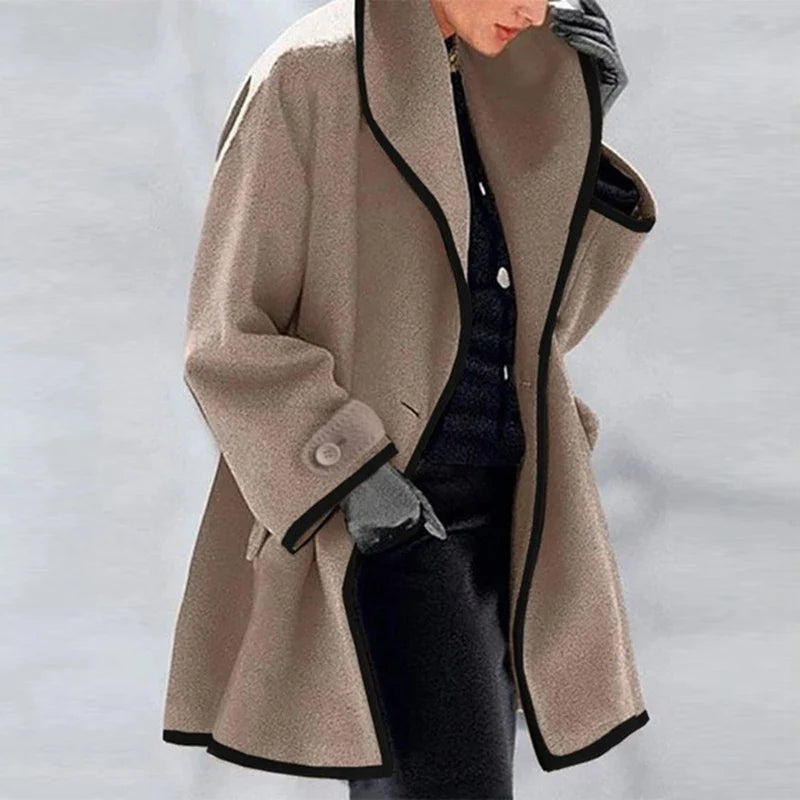 Oversized Damenmantel mit eleganter Kontrastakzentuierung - J&B - 1 - Annoboutique