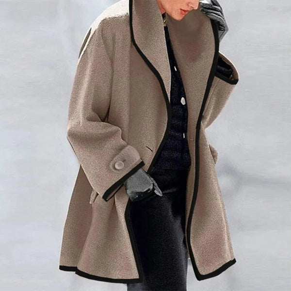 Oversized Damenmantel mit eleganter Kontrastakzentuierung - J&B - 1 - Annoboutique
