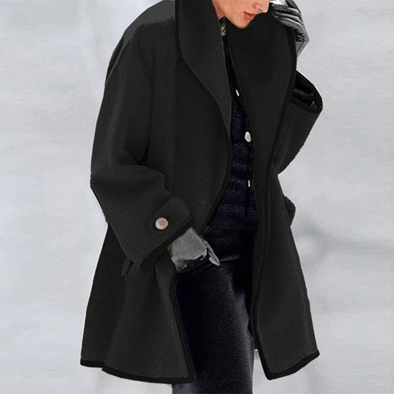 Oversized Damenmantel mit eleganter Kontrastakzentuierung - J&B - 3 - Annoboutique