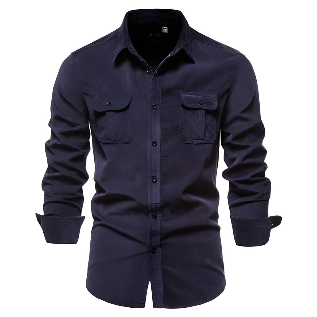 Mason – Robustes Herren Langarmhemd mit Brusttaschen