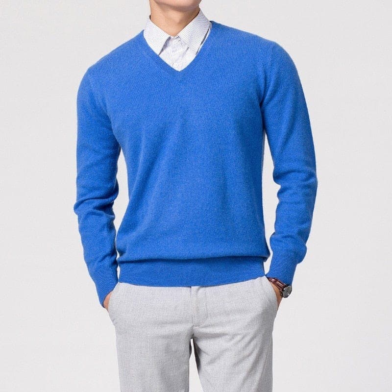Hugo – Eleganter Herren Cashmere Pullover mit V-Ausschnitt