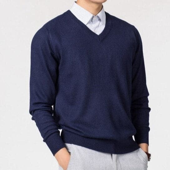 Hugo – Eleganter Herren Cashmere Pullover mit V-Ausschnitt