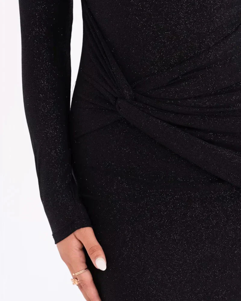 Isabella – Elegantes One-Shoulder Pailletten Maxikleid für Damen