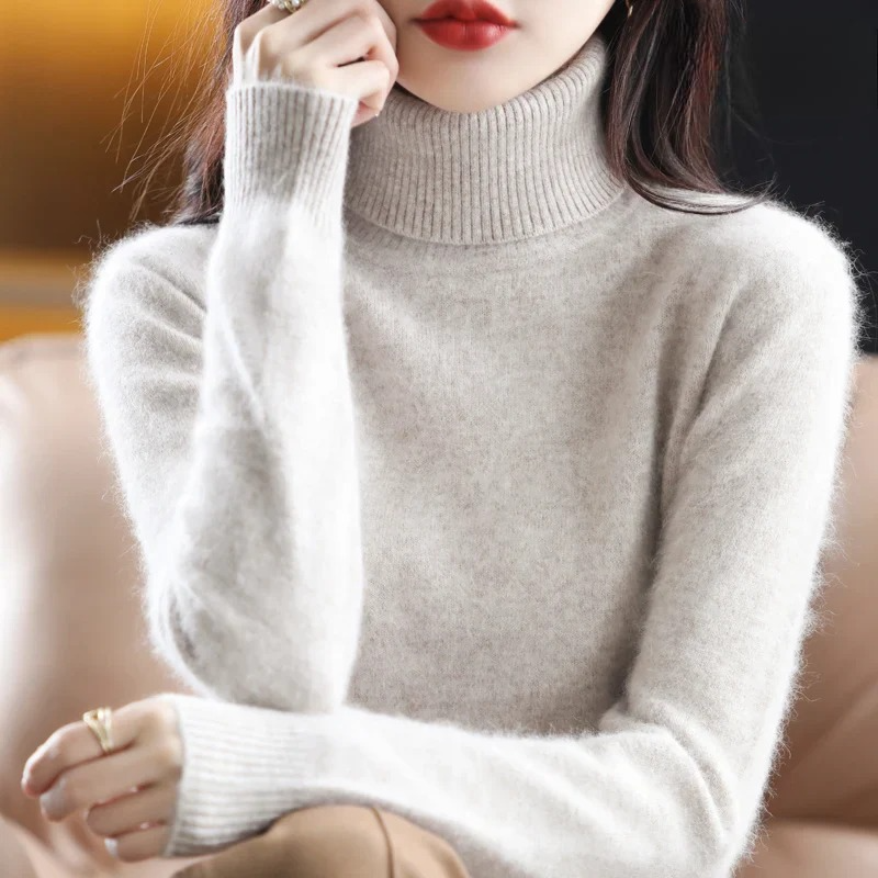 Isabella - Damen kaschmir Strickpullover mit Rollkragen