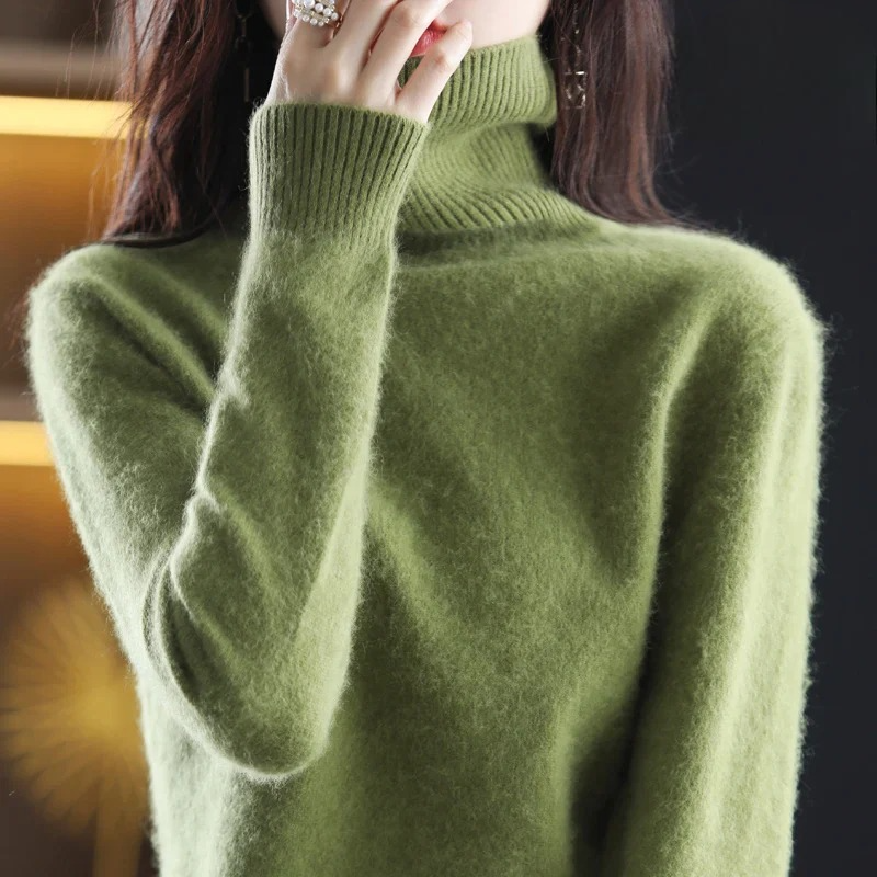 Isabella - Damen kaschmir Strickpullover mit Rollkragen
