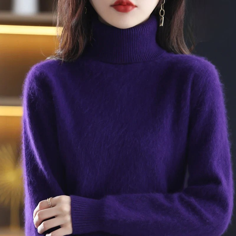 Isabella - Damen kaschmir Strickpullover mit Rollkragen