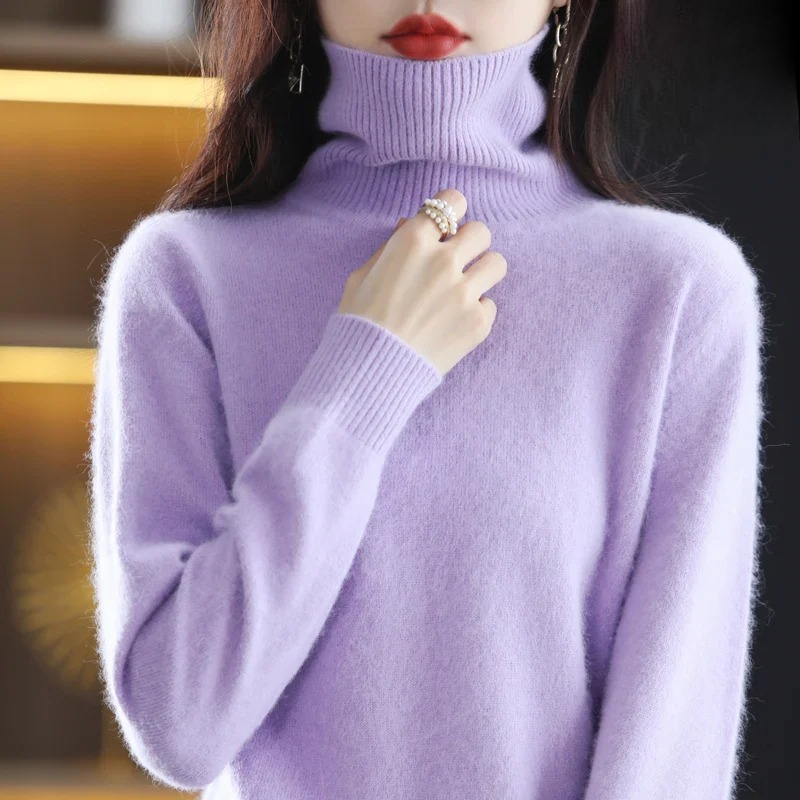 Isabella - Damen kaschmir Strickpullover mit Rollkragen