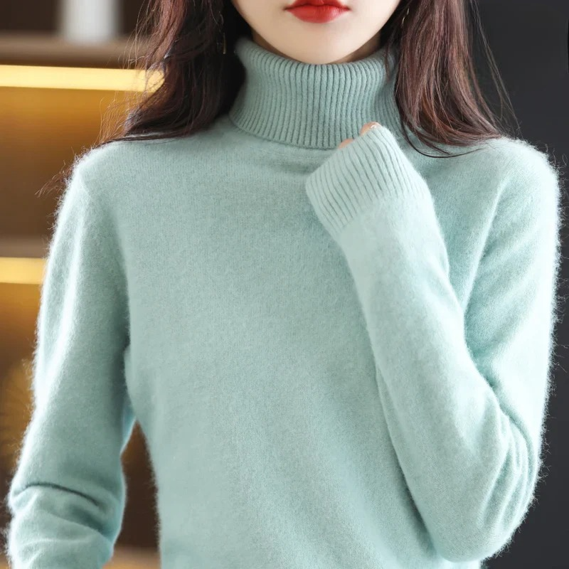 Isabella - Damen kaschmir Strickpullover mit Rollkragen